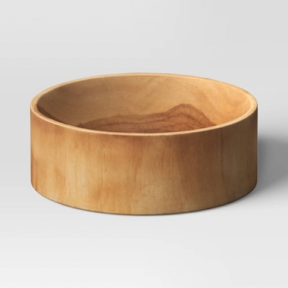 NWT‎ THRESHOLD TEAK WOOD BOWL